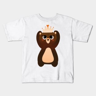 Cute bear with crown Kids T-Shirt